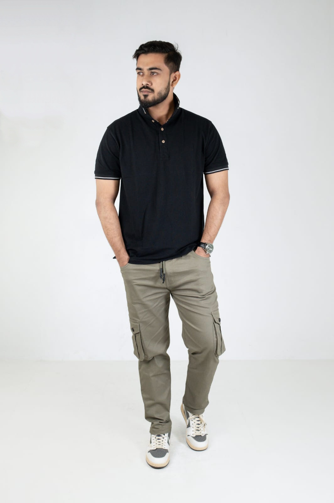 Olive 6 Pocket Joggers Pant - 98% Cotton